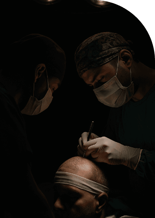 Doctor performing hair transplant